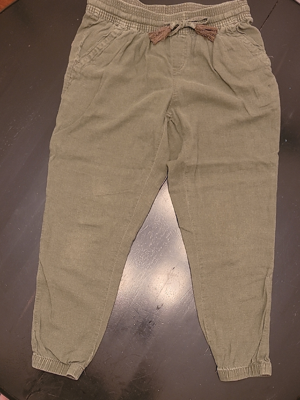 Time and Tru Olive Green Womens Jogger Pants with Drawstring